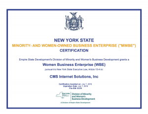 CMS Internet Solutions, Inc WBE Certificate